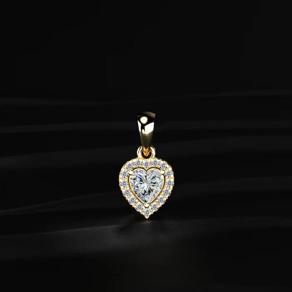 Heart Shaped Diamond Halo Pendant - 4cJewel