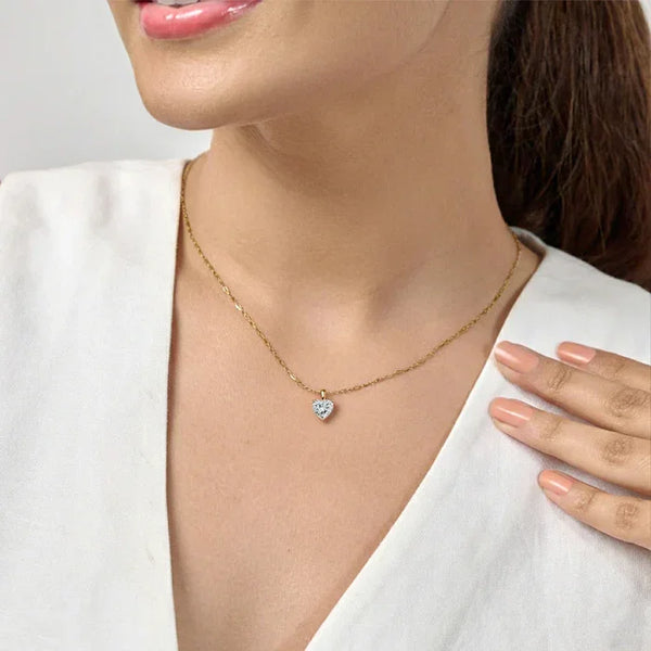 Heart Shaped Solitaire Pendant - 4cJewel