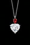 Luxury Heart-Cut Diamond Pendant with Ruby Detail - (Pendent only)