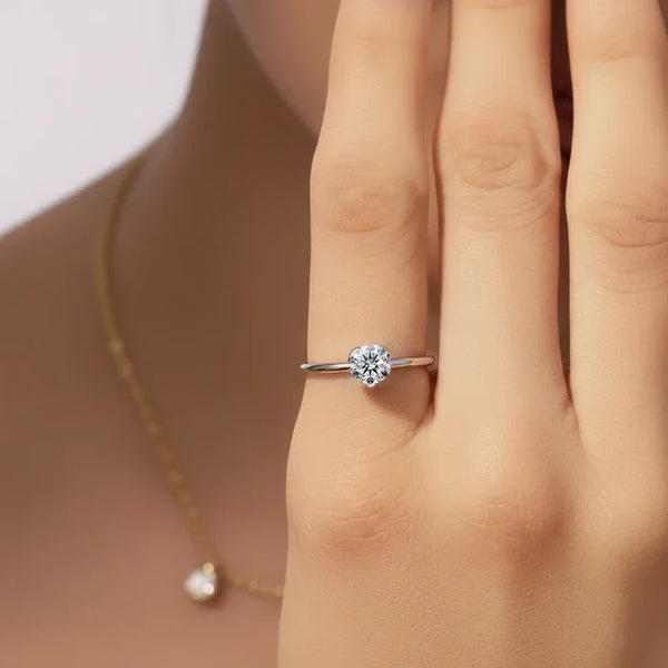 Heart Shaped Round Solitaire Ring - 4cJewel